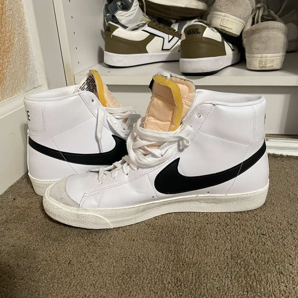 High top nike blazers split green and black checks great condition